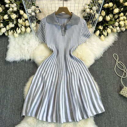 RetroLine  Robe Pull Rayée Chic