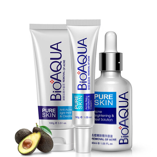 🌸 BIOAQUA – Set Nettoyant et Crème Visage Anti-Imperfections