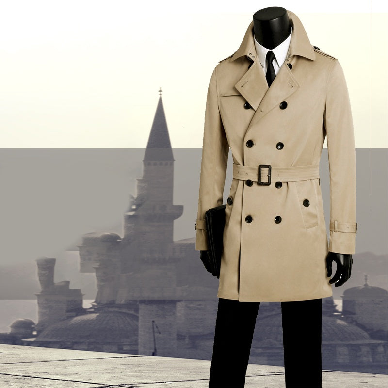 🖤 Yamal Élégance🖤 Trench Coat Long Homme Slim