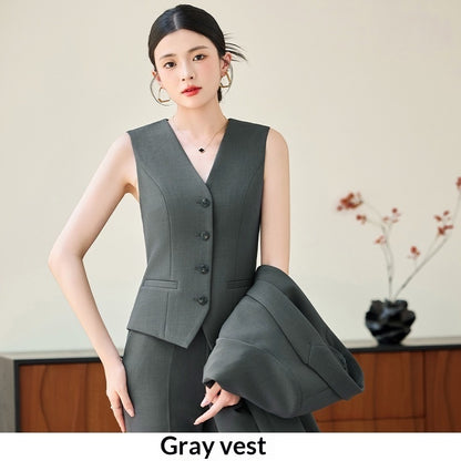 Tailleur Bureau Gilet Pantalon Court