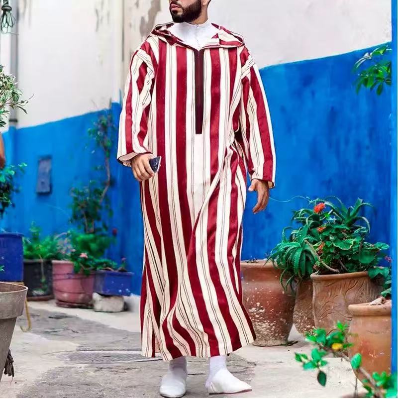 Jellaba Traditionnelle Homme à Capuche Imprimée