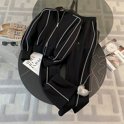 🖤 Falyra – Ensemble Cardigan Cintré et Pantalon Large