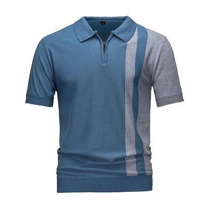 Polo Maille Demi-Zip Bicolore Homme