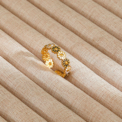 Personalized Stainless Steel Ring With Color-retaining Diamond Inlay