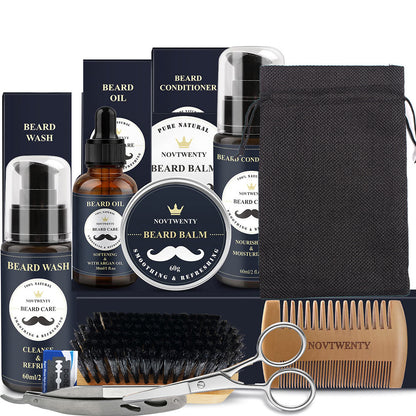 🪵 NOVTWENTY – Pogonotomy Moussa Set – Complete Beard Care Kit