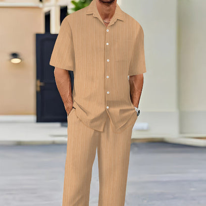 Ensemble Pantalon Chemise Homme Uni
