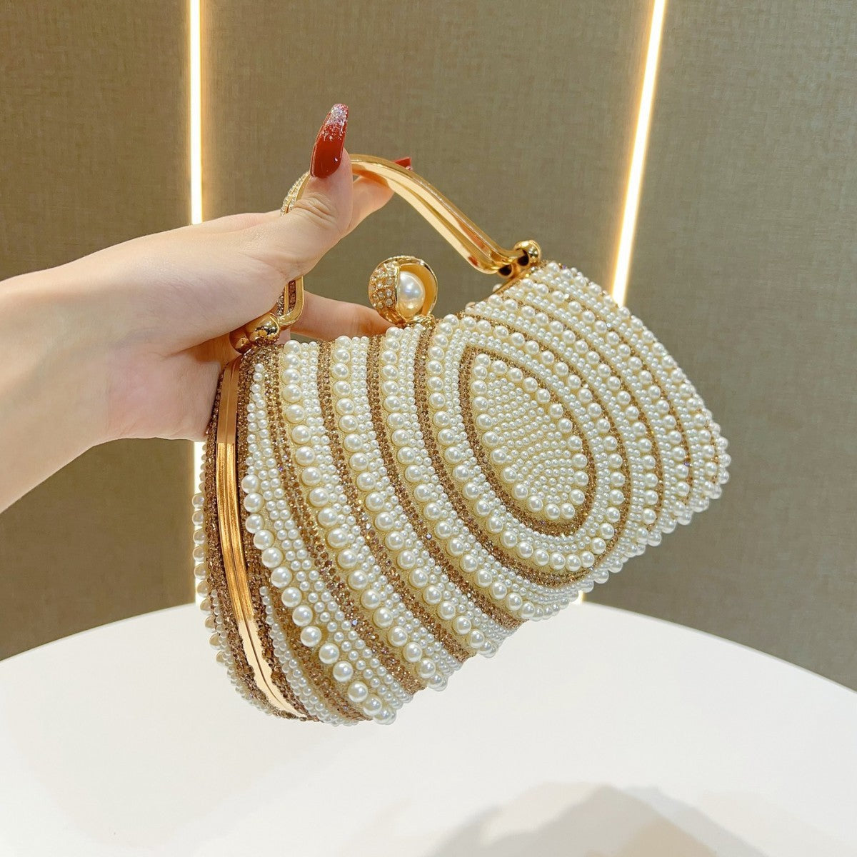 Sac À Main Perles Strass Femme