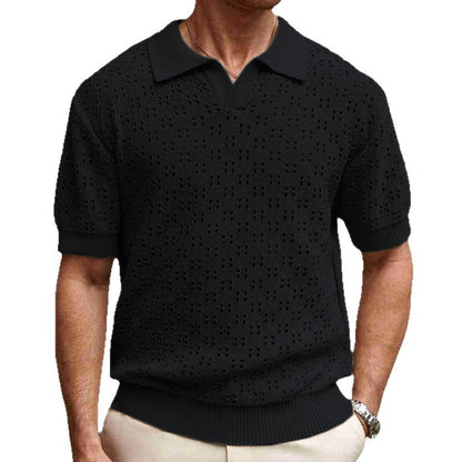 Fashion Dovetail Collar Tencel Men's Casual Sweater