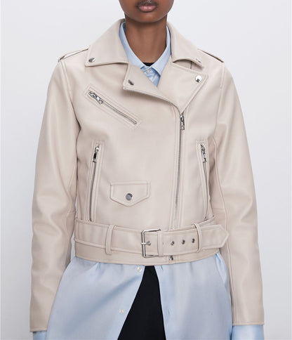 🖤 Nayma – Veste Biker en Similicuir pour Femme