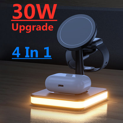 🔌 Chargez Tout en Un – Support Magnétique 4-en-1 Ultra Rapide ⚡