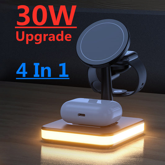 🔌 Chargez Tout en Un – Support Magnétique 4-en-1 Ultra Rapide ⚡