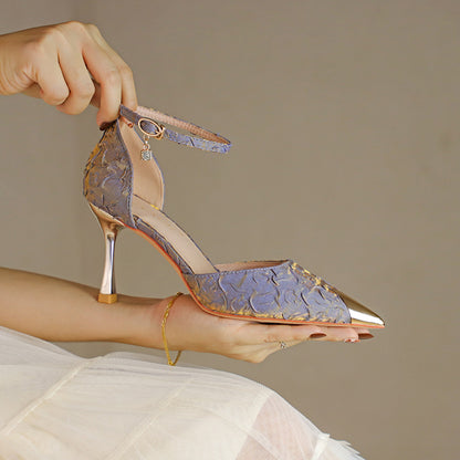 Escarpins Satin Bout Pointu Décolleté