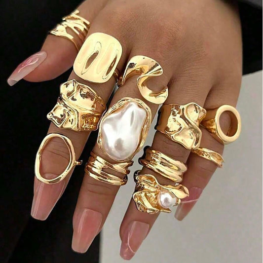 Irregular Light-luxury Gold-plated Knuckle Ring