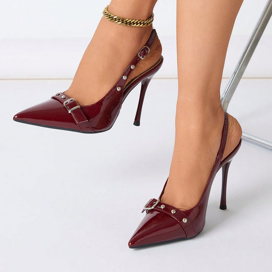 Escarpins Rivets Bout Pointu Bordeaux