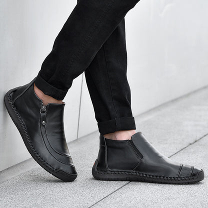 Men's Shoes Sewing Lazy Driving Shoes High Top