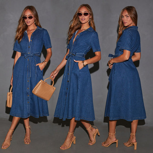 DenimLace  Robe Vintage Nouée
