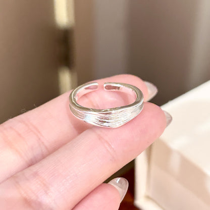 Minimalist Zircon Plain Band Ring For Women Niche