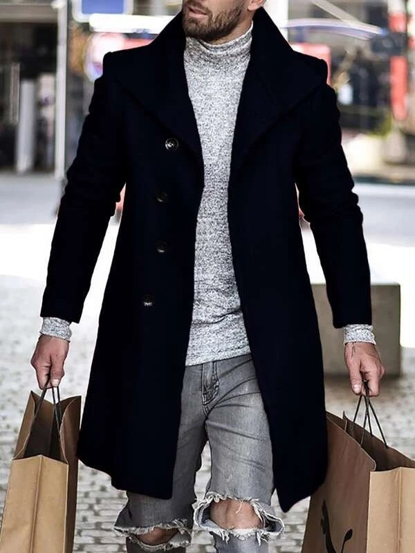 Manteau Cheikhou – Élégance Noire Automne/Hiver 🖤