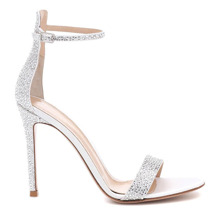 Sandales Talon Aiguille Strass Bout Rond