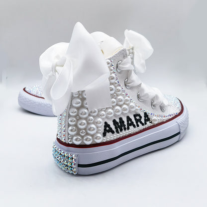 Children's Colorful Beaded Canvas Shoes