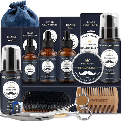 🪵 NOVTWENTY – Pogonotomy Moussa Set – Complete Beard Care Kit