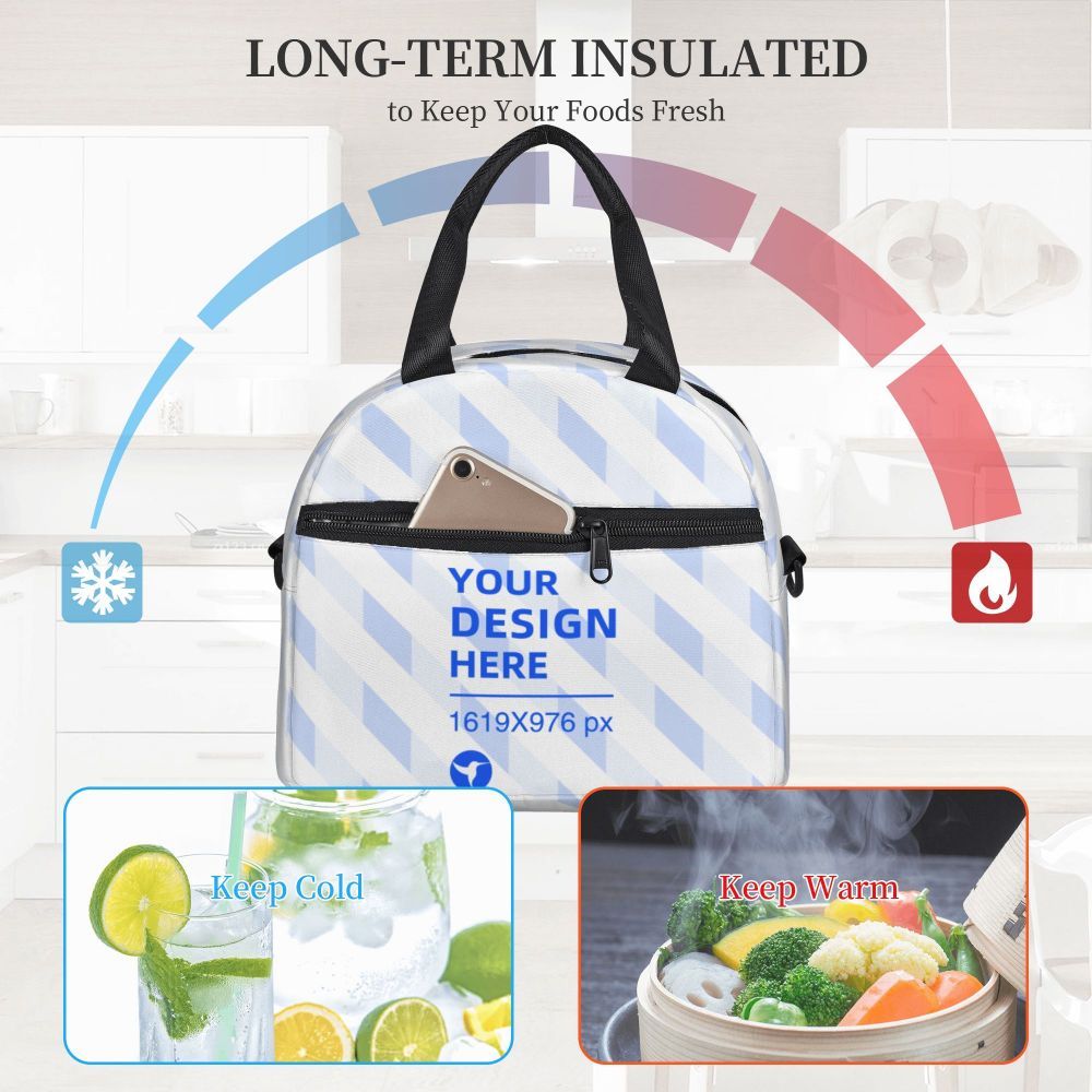 Black Handy Crossbody Insulated Lunch Bag