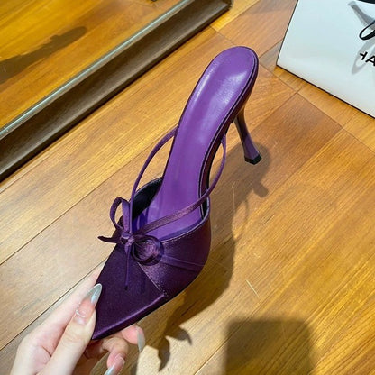 Sandales Satin Nœud Bout Ouvert