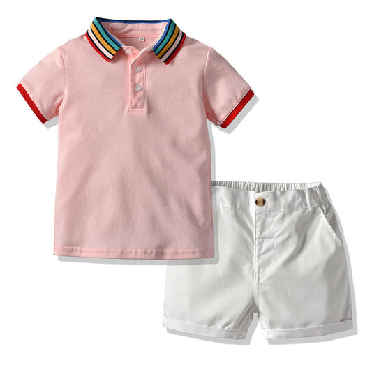 Children's Rainbow Striped Short Sleeve