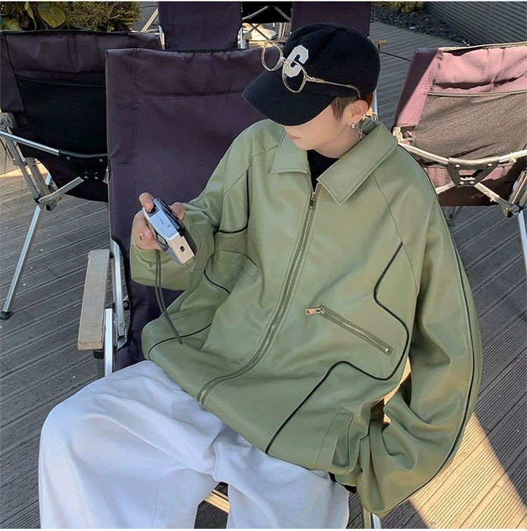 🧥Badji – Manteau en Similicuir Printemps et Automne pour Homme
