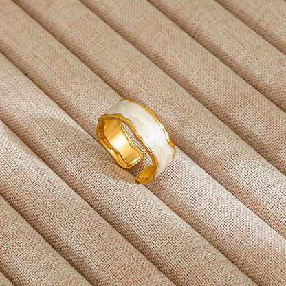 Personalized Stainless Steel Ring With Color-retaining Diamond Inlay
