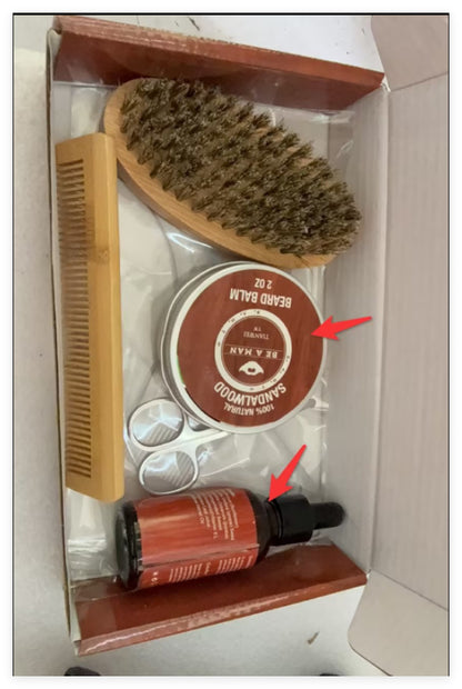 🧔🏾 Salomo Beard Kit – Oil, Cream, Brush, Comb and Accessories