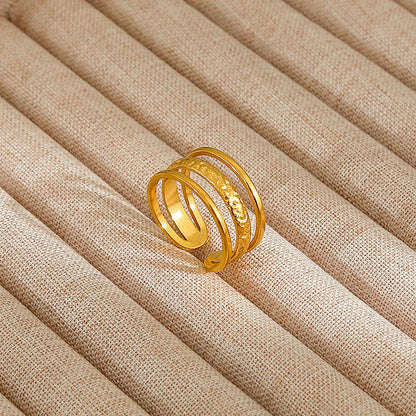 Personalized Stainless Steel Ring With Color-retaining Diamond Inlay