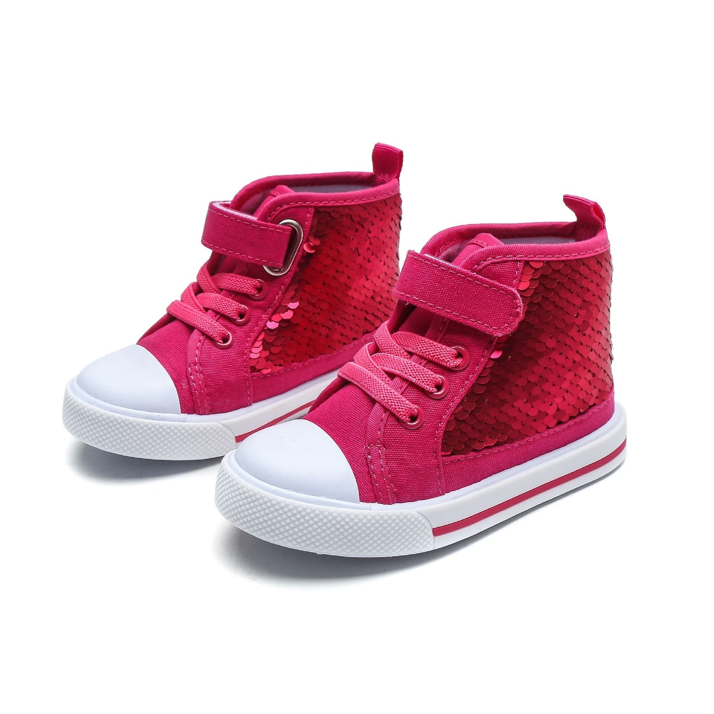 Children's High-top Trendy Sequined Canvas Shoes