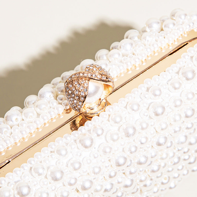 Pochette Carrée Nacre Soirée Femme
