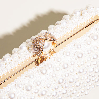 Pochette Carrée Nacre Soirée Femme