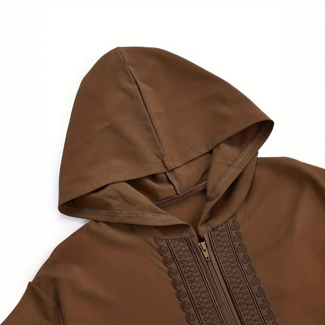 Jellaba Homme Brodée – Brun