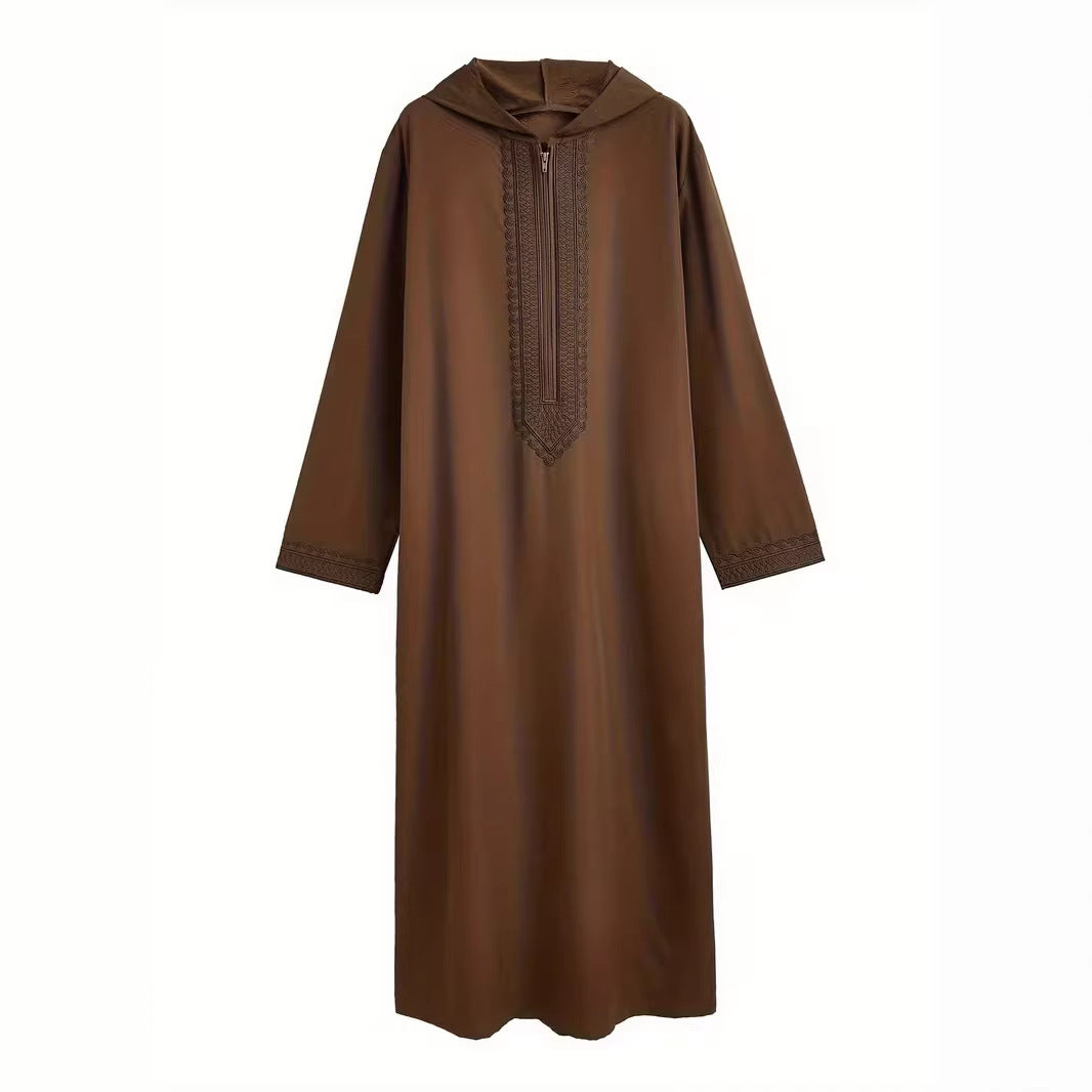 Jellaba Homme Brodée – Brun