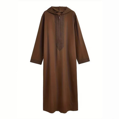 Jellaba Homme Brodée – Brun