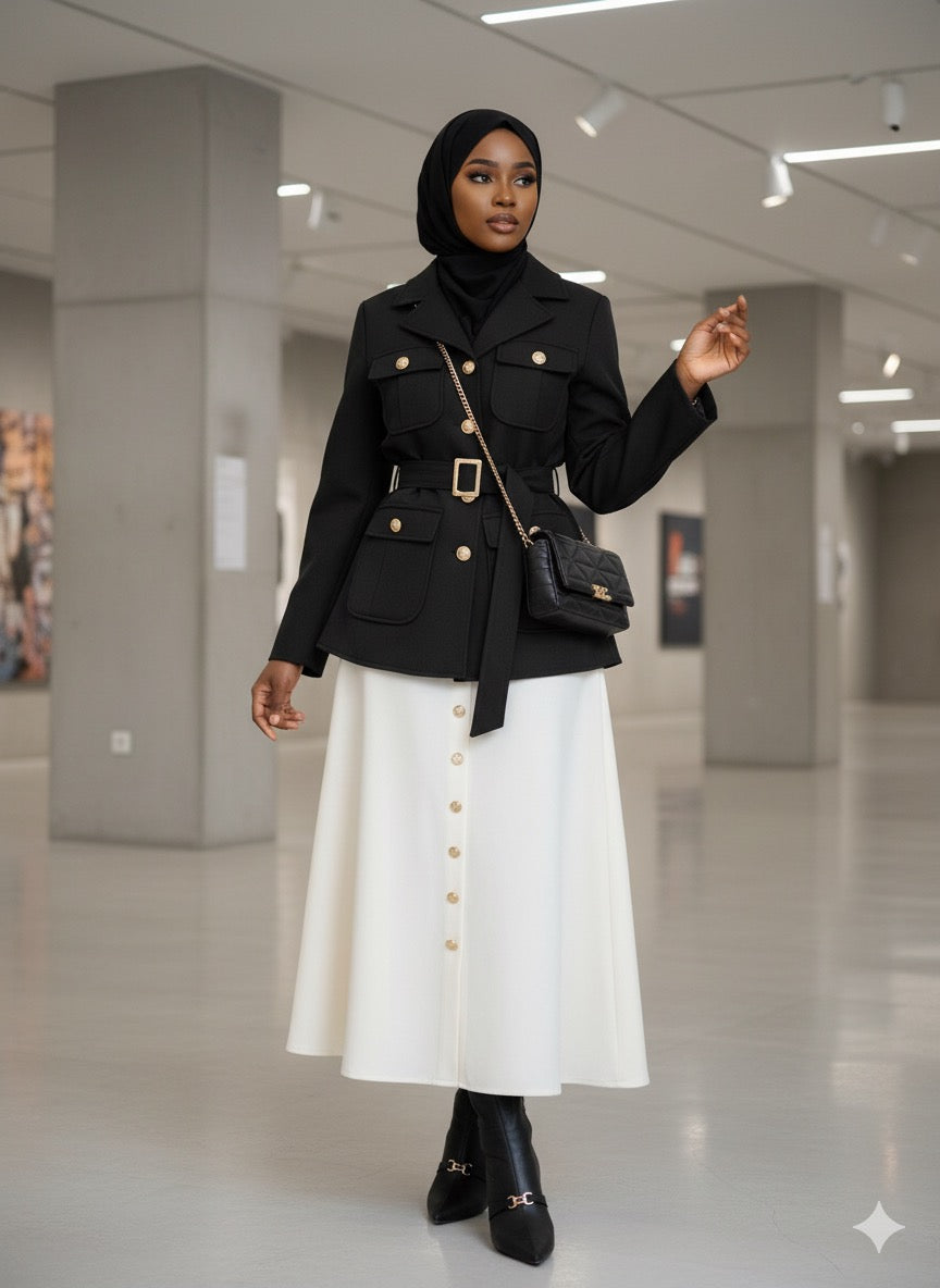 Ameya et Nawali – Ensemble Tailleur Drapé Prestige