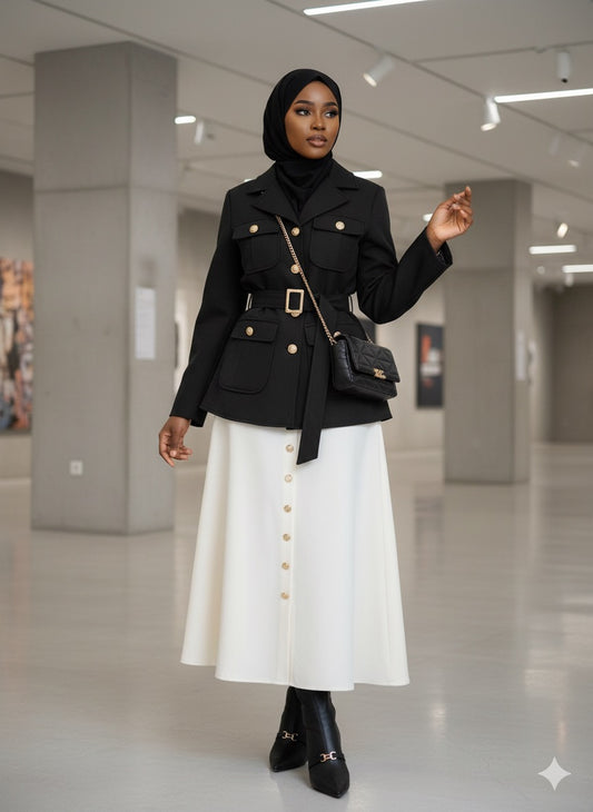 Ameya et Nawali – Ensemble Tailleur Drapé Prestige