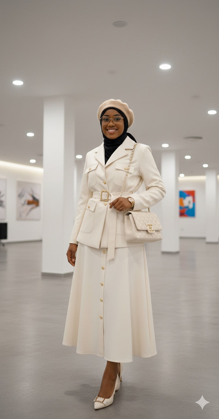 Ameya et Nawali – Ensemble Tailleur Drapé Prestige