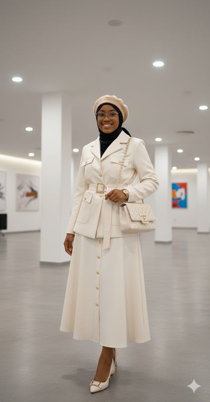Ameya et Nawali – Ensemble Tailleur Drapé Prestige