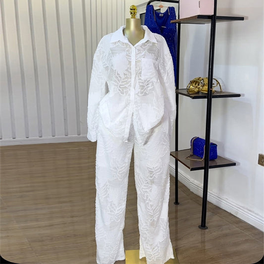 💎 Timchou – Ensemble Élégance Décontractée Chemise & Pantalon