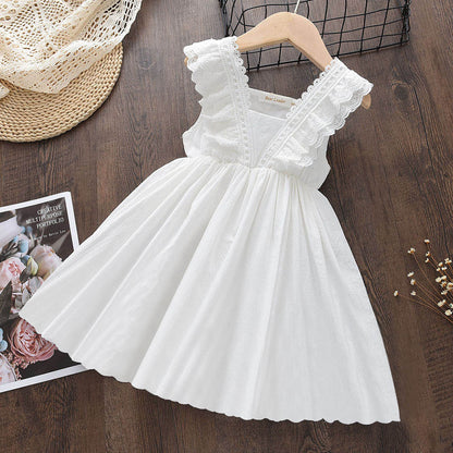 Robe Blanche Fille – Coton Doux et Élégance Pure