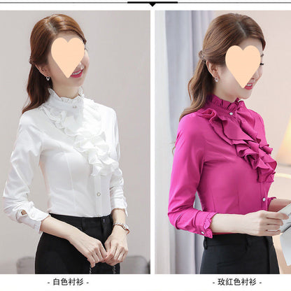 Women's Stand Collar Long Sleeve Shirt