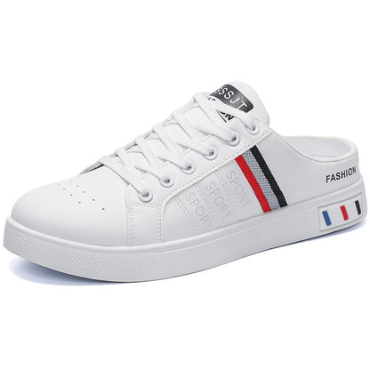 Summer Men's Casual Breathable Semi Slipper White Shoes