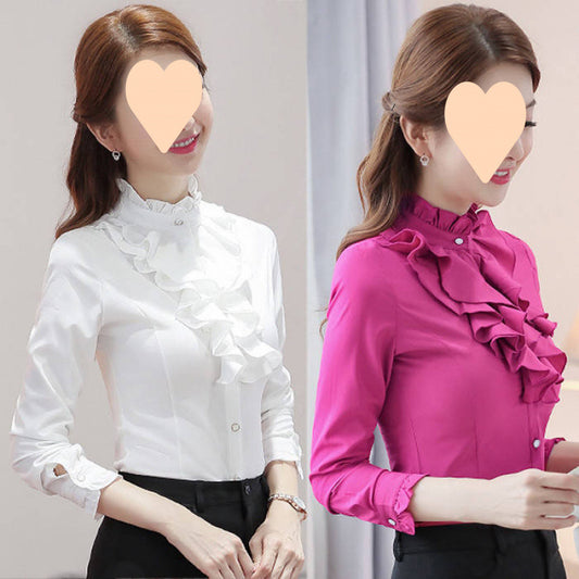 Women's Stand Collar Long Sleeve Shirt