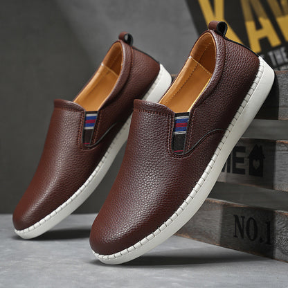 Spring And Autumn Men's Casual Cowhide Flat Sneakers