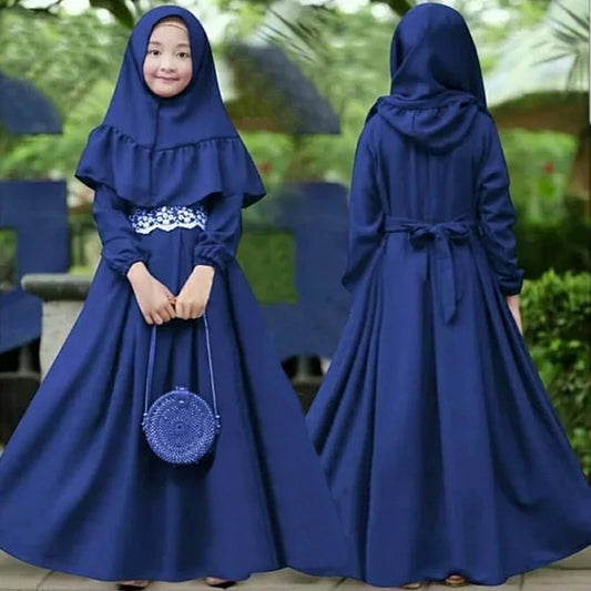 Girls' Fashion Special Dress Headscarf Suit
