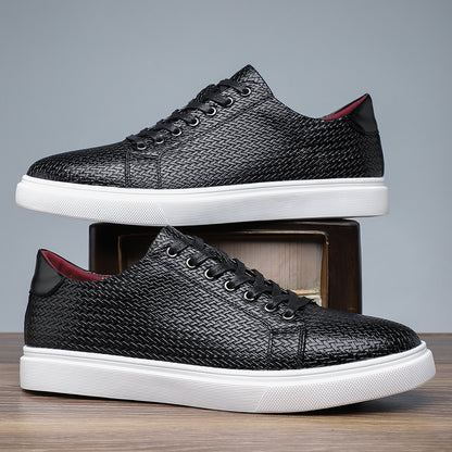 British Style Comfortable Breathable Men's Leather Shoes Low-top Flat Business